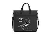 black travel bag with top handle pegasus logo and dgt in white